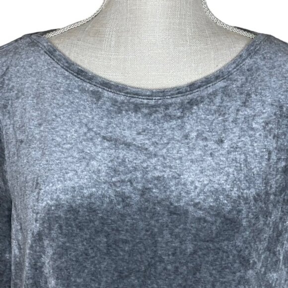 PURE JILL Gray Boat Neck Velour Tunic Top - Size Medium - Picture 5 of 9